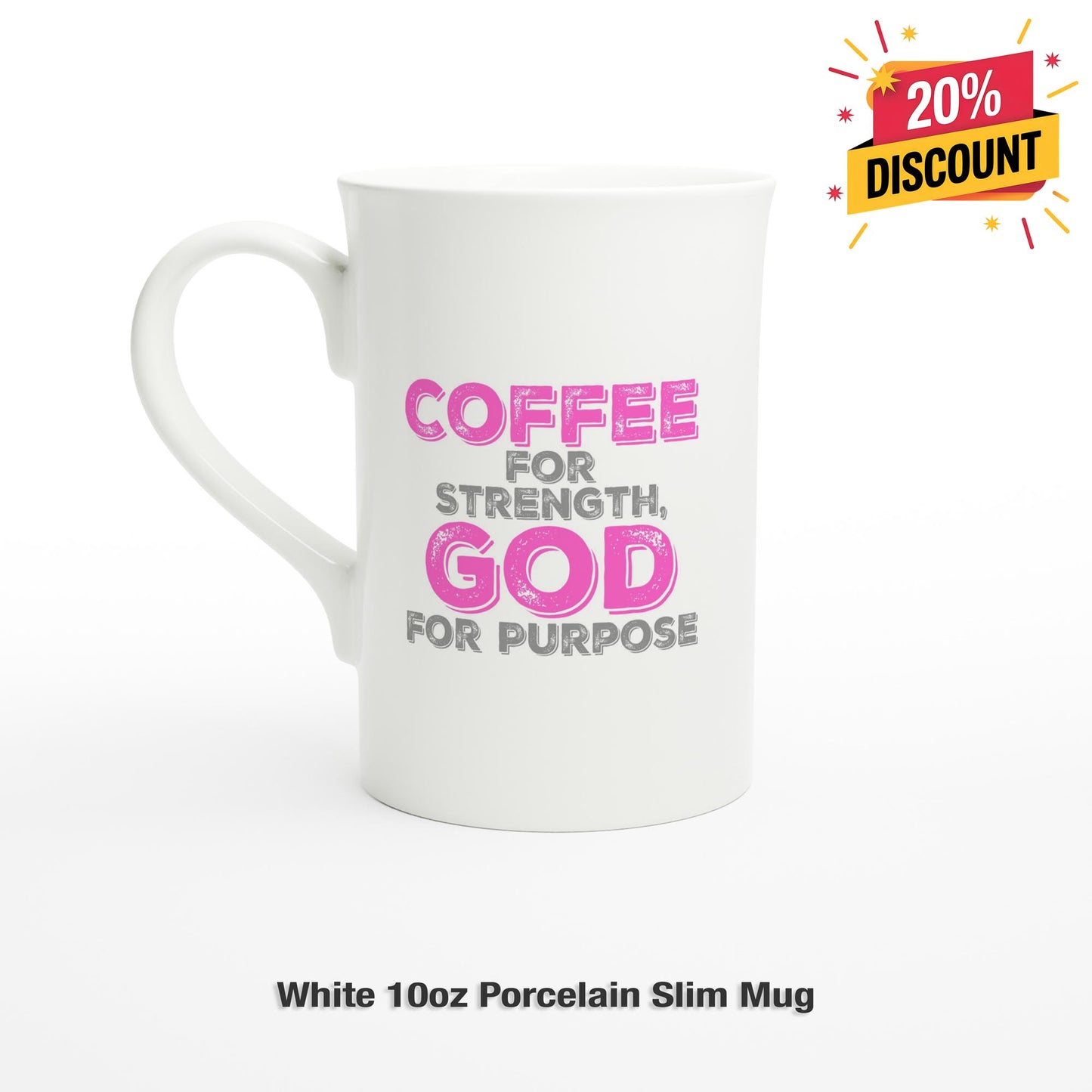Coffee for Strength God for Purpose Mug | Christian Coffee Cup | Faith and Coffee Quote Gift