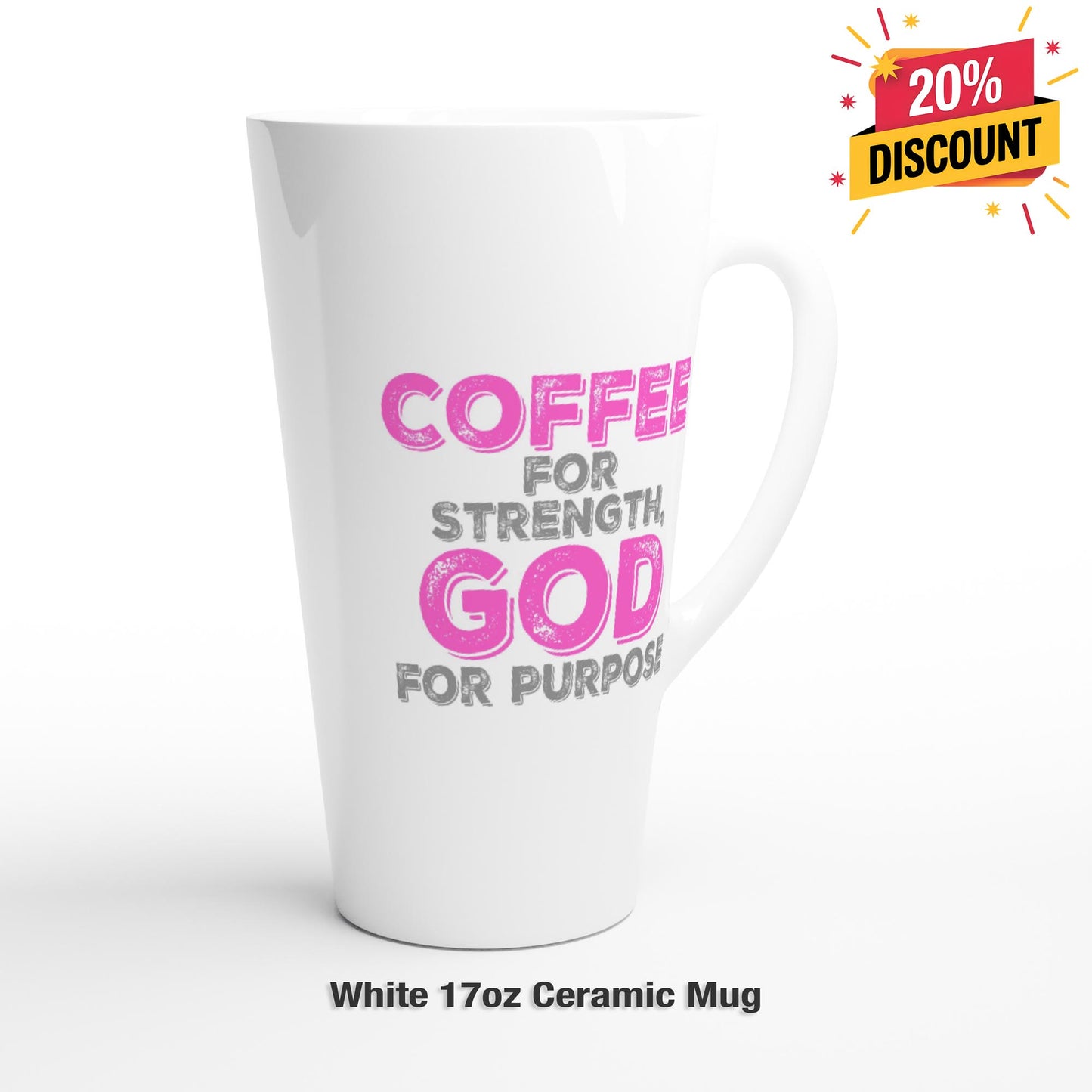 Coffee for Strength God for Purpose Mug | Christian Coffee Cup | Faith and Coffee Quote Gift
